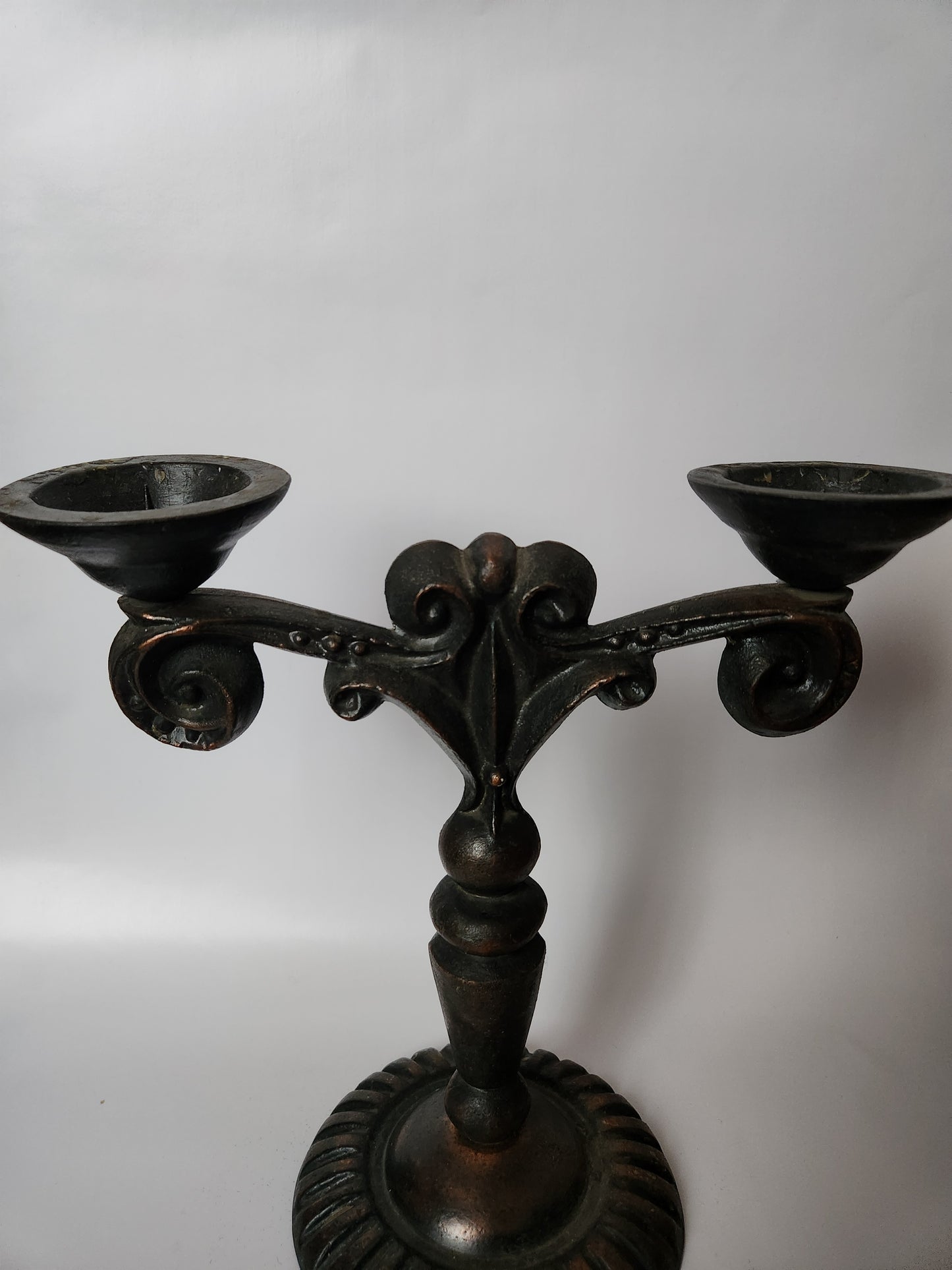 Vintage ornate metal candle holder