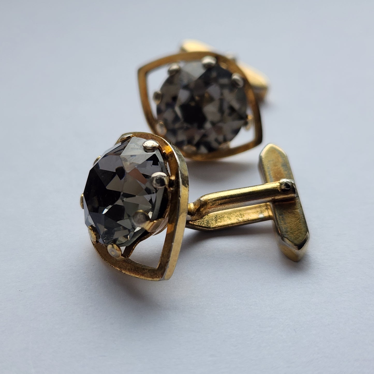 Vintage gold tone Cufflinks with stones