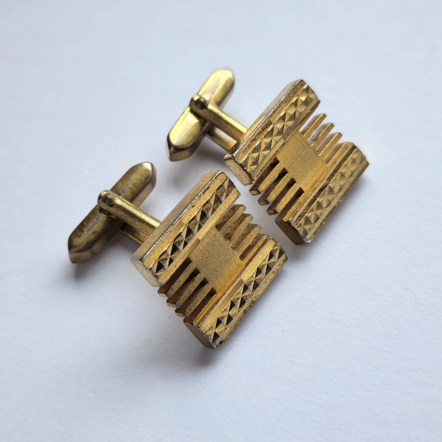 Vintage Art deco gold-toned cufflinks 1960s Germany