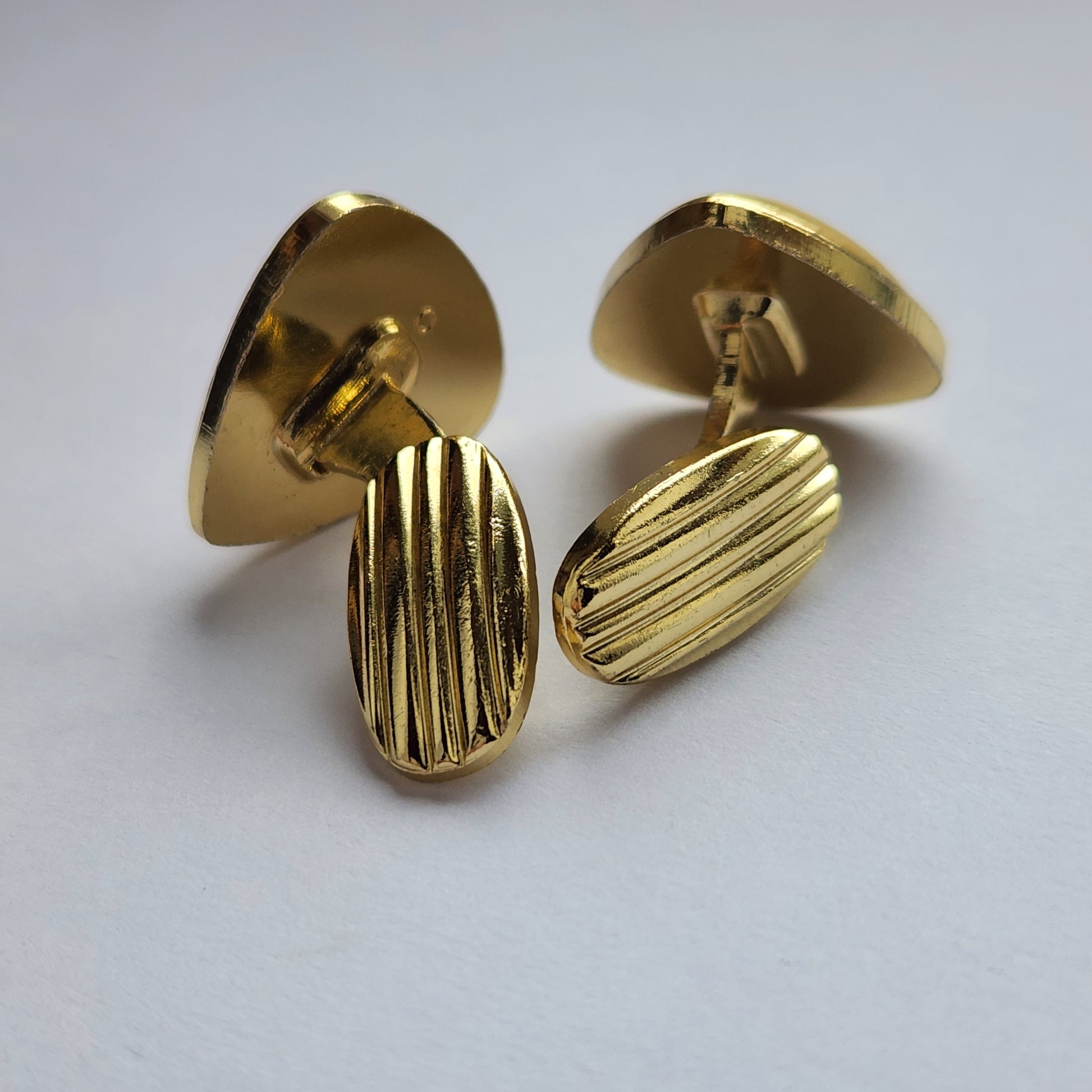 Vintage gold tone cufflinks from the back