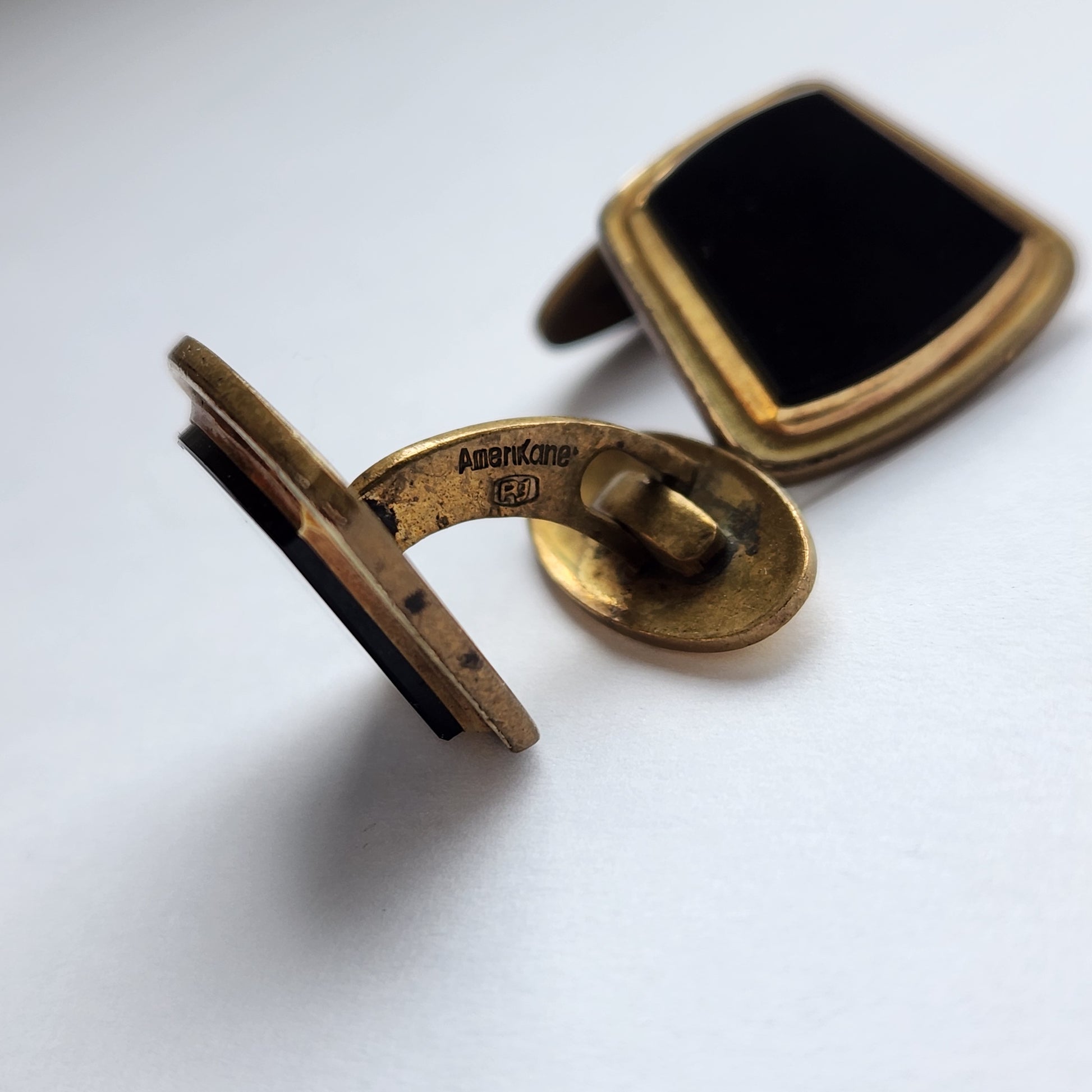 Vintage 1960s German Amerikaner gold tone cufflinks