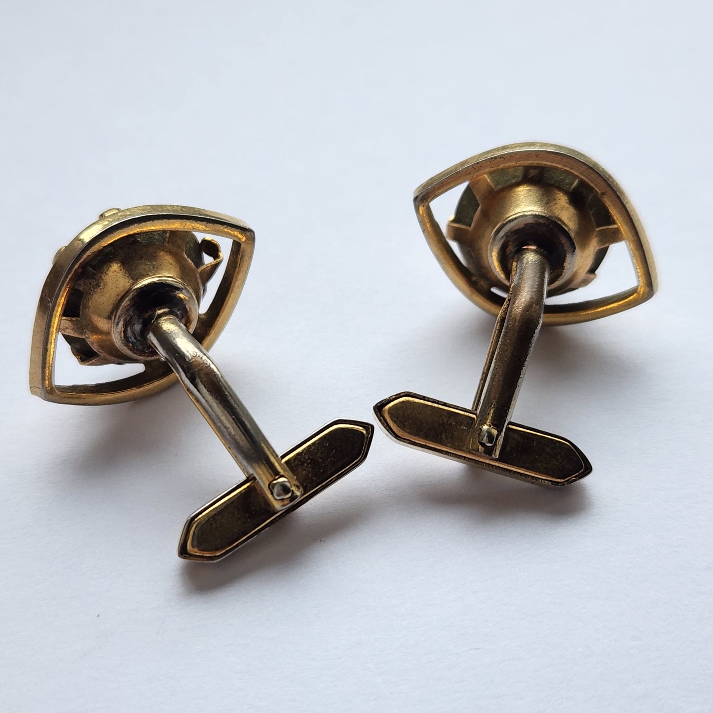 Vintage gold tone Cufflinks with stones