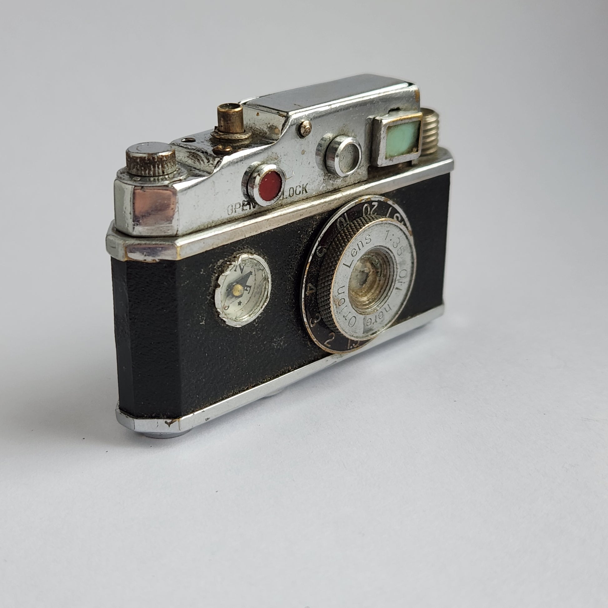 Antique Occupied Japan 1950s Camera Lighter With Compass