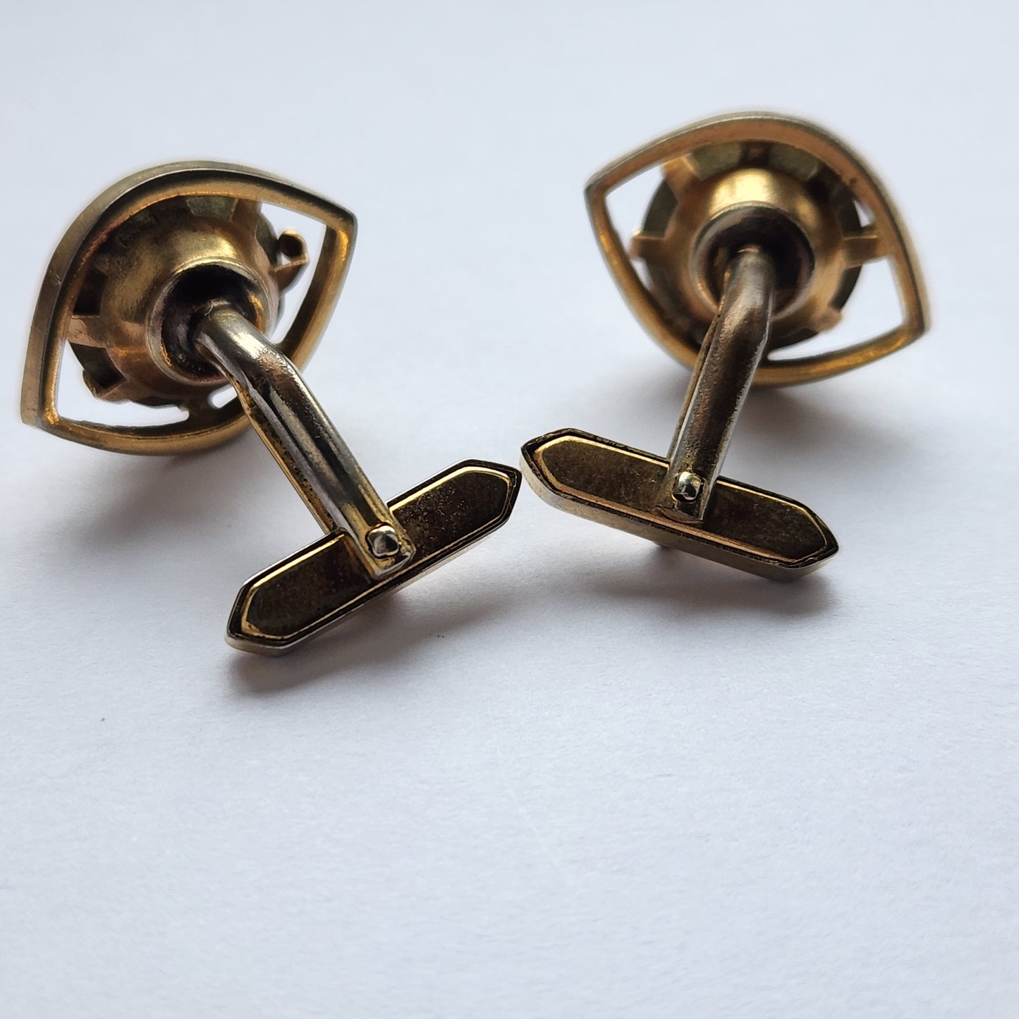 Vintage gold tone Cufflinks with stones