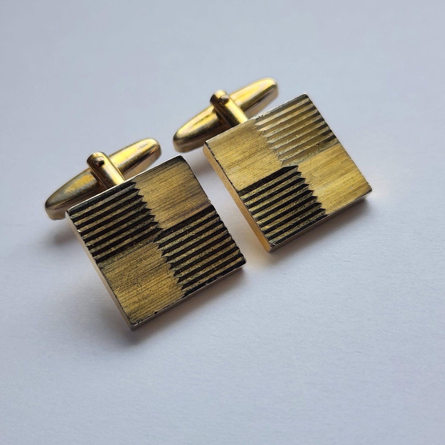 Vintage Art deco gold-toned cufflinks 1960s Germany