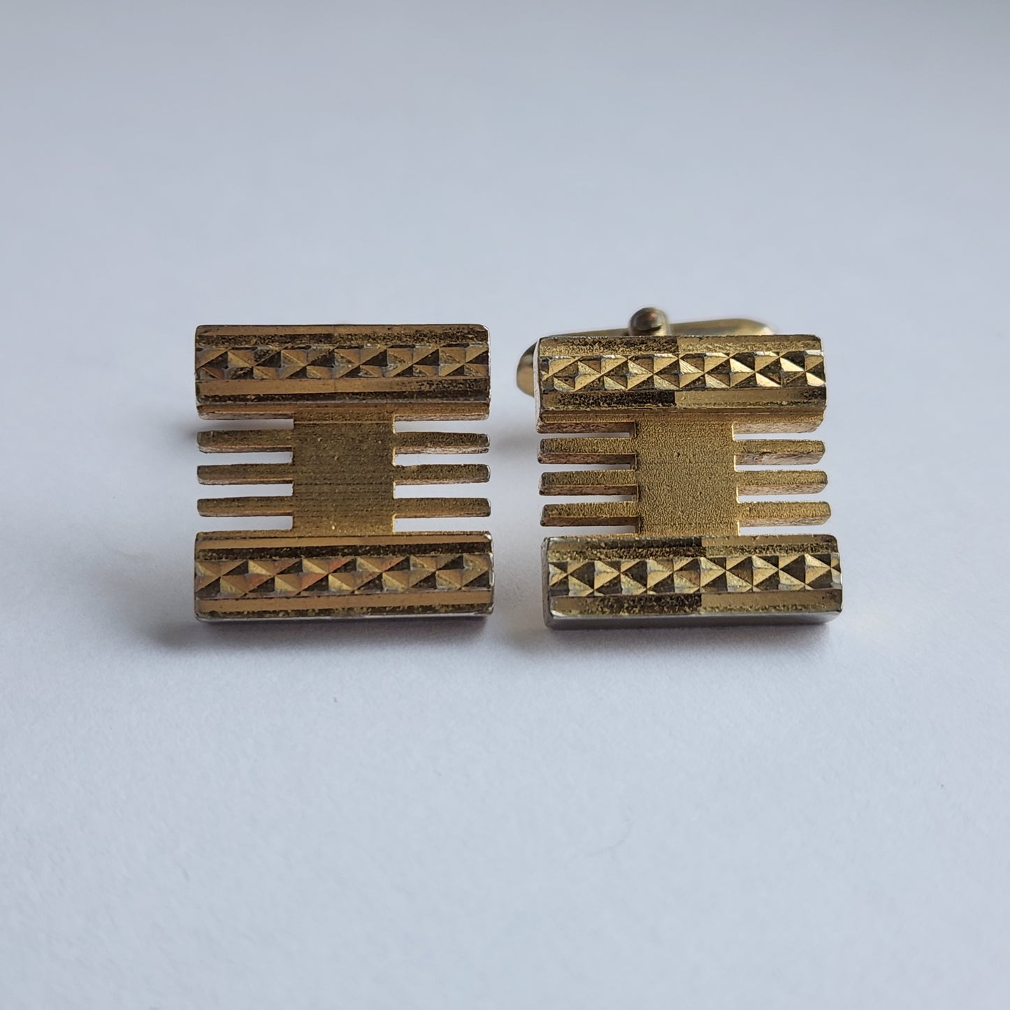 Vintage Art deco gold-toned cufflinks 1960s Germany