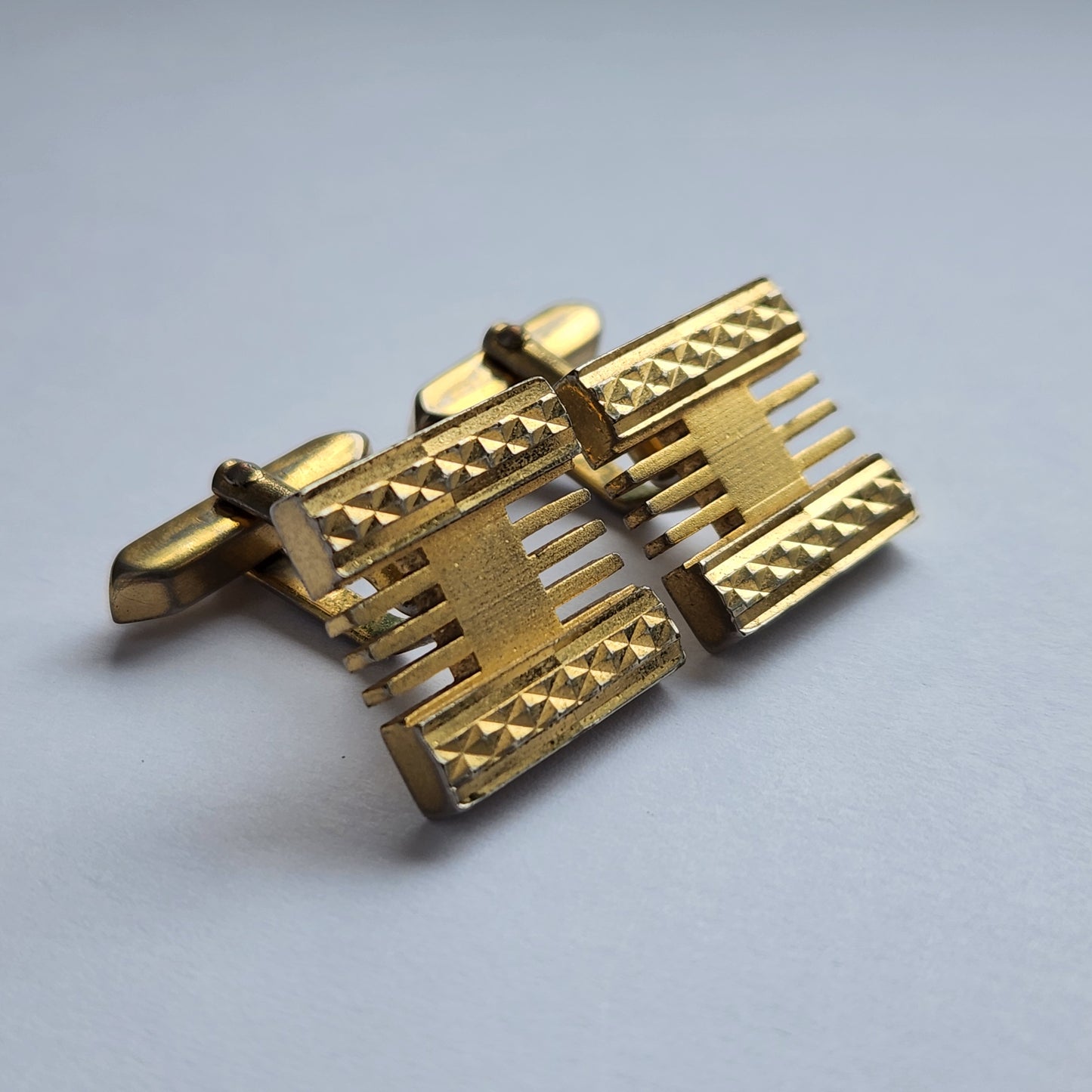 Vintage Art deco gold-toned cufflinks 1960s Germany