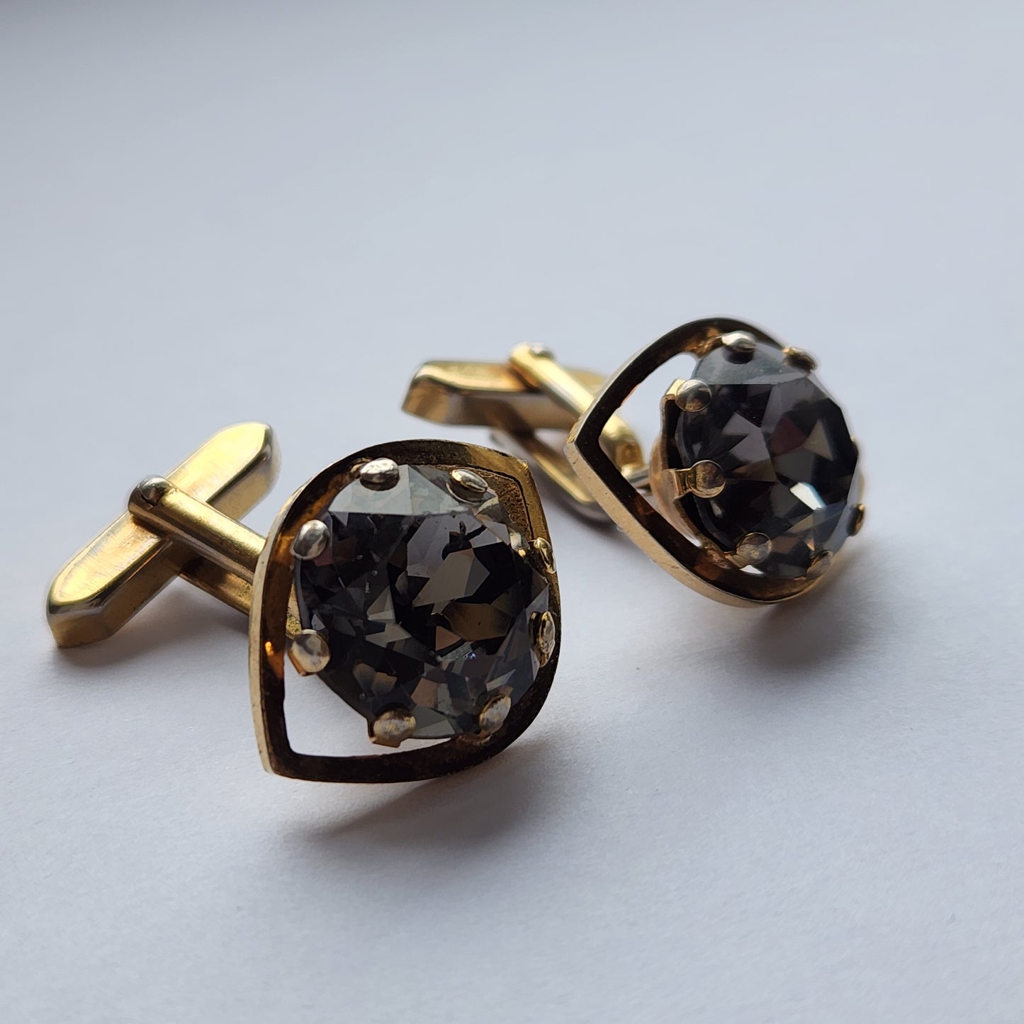 Vintage gold tone Cufflinks with stones