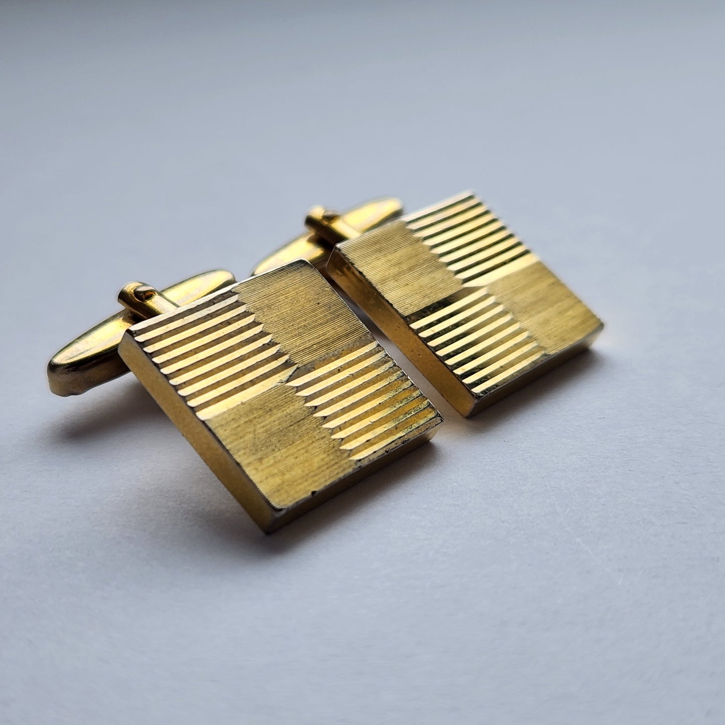 Vintage Art deco gold-toned cufflinks 1960s Germany