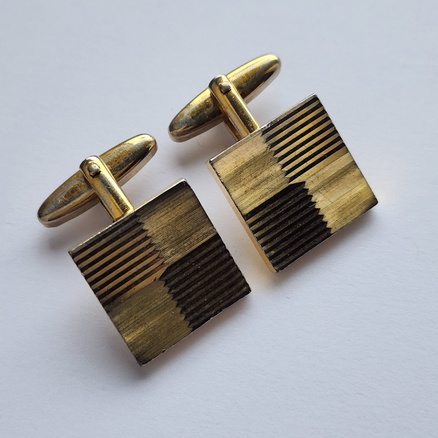 Vintage Art deco gold-toned cufflinks 1960s Germany