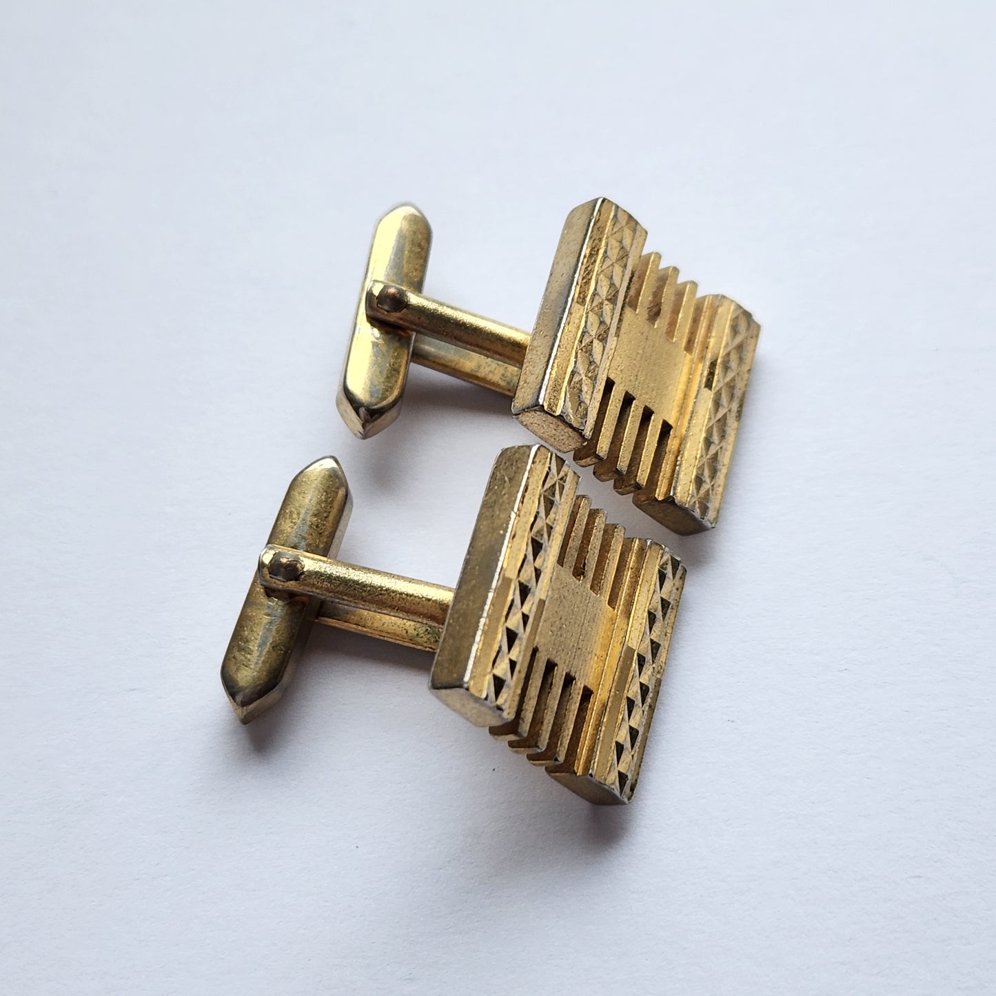 Vintage Art deco gold-toned cufflinks 1960s Germany