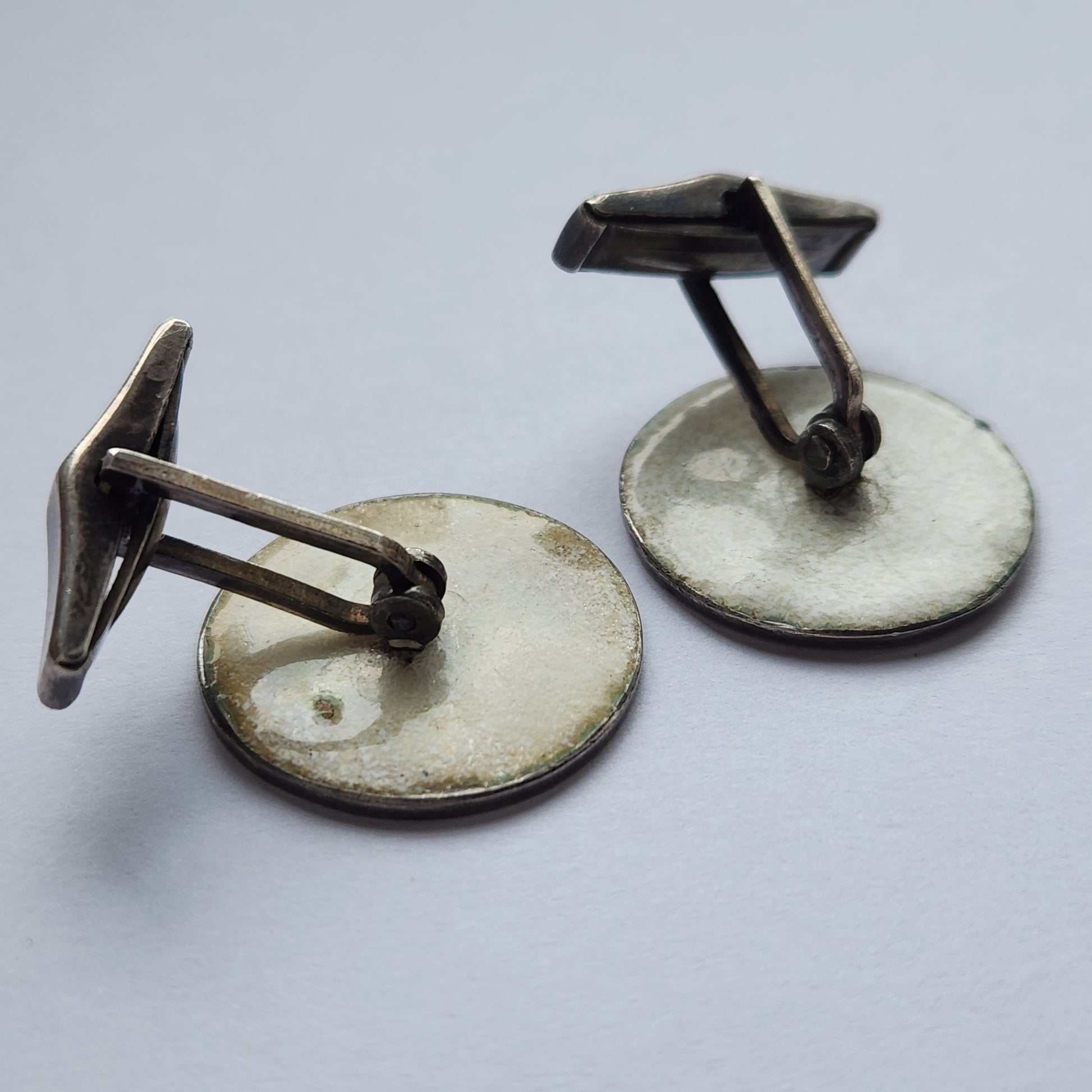 Vintage 1970s enamel inlay Cufflinks