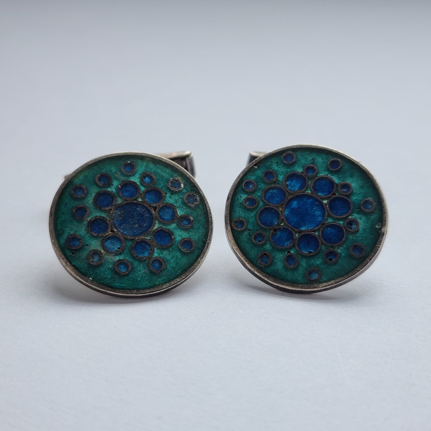 Vintage 1970s enamel inlay Cufflinks